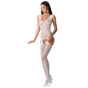 Bodystocking a Rete Sexy Bianca senza Cuciture Passion BS062